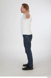 Whole Body Man T poses White Casual Slim Standing Street photo references